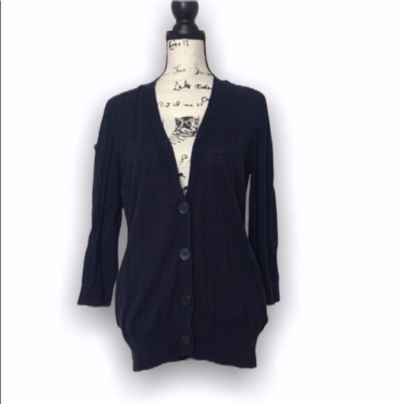 Navy  button down cardigan SZ XS - Picture 1 of 3